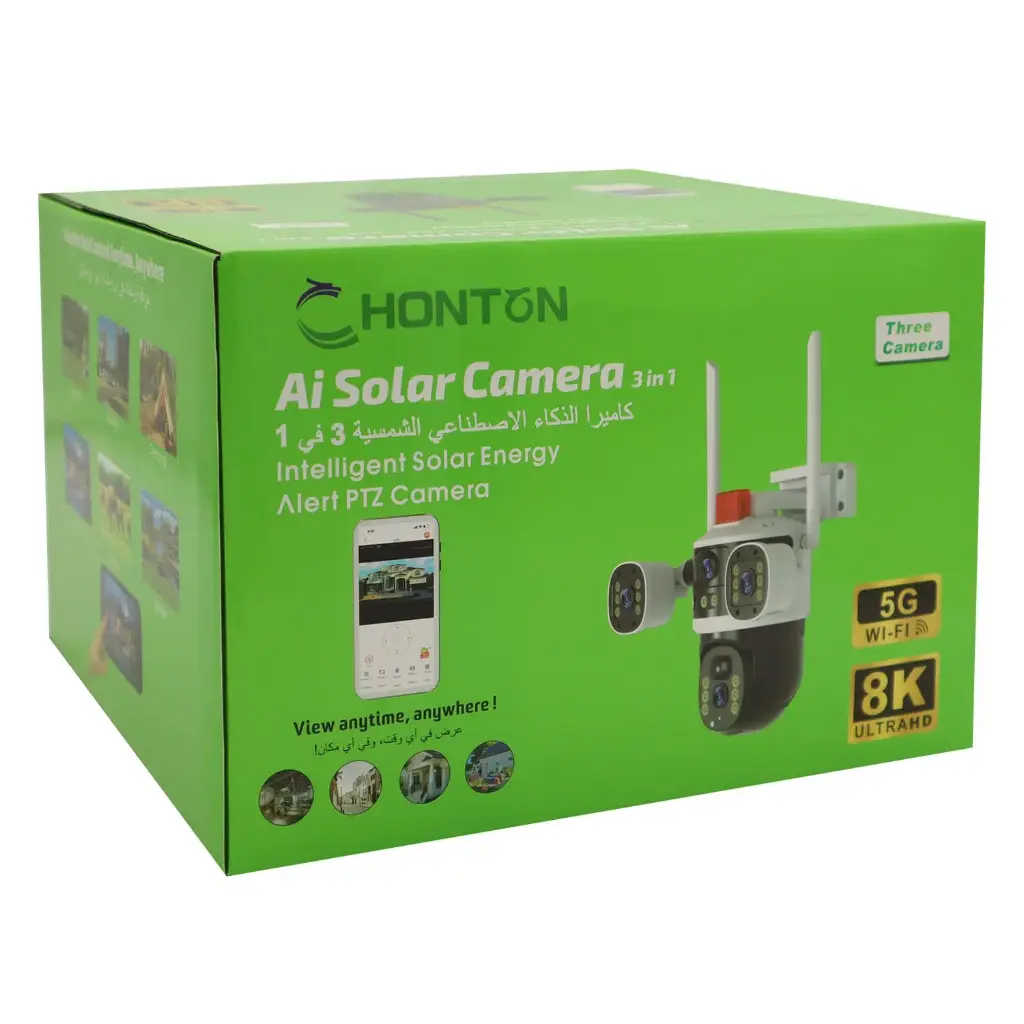 كاميرا هونتون S36 الذكية بالطاقة الشمسية 3 في 1 5G
